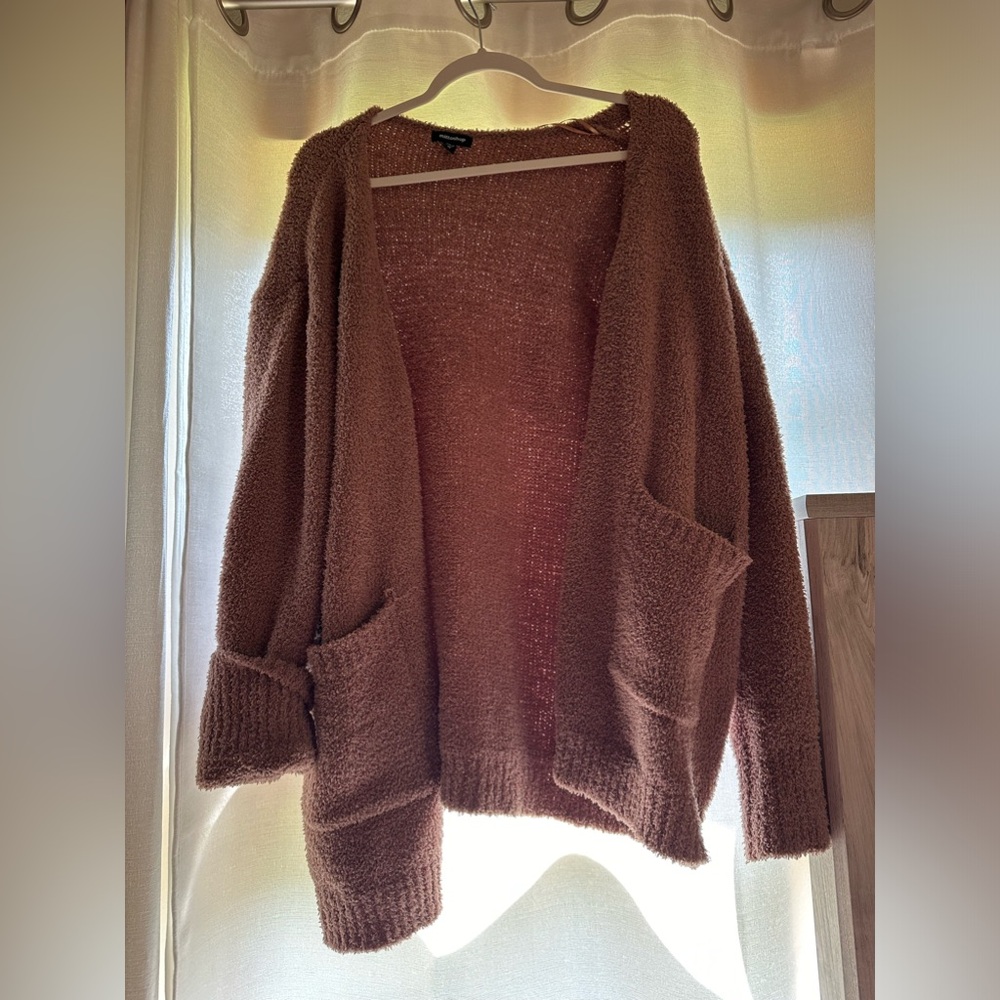 brown cardigan